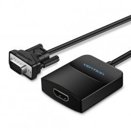 Vention VGA to HDMI Converter with Female Micro USB and Audio Port (ACNBB, 0.15m, Black)