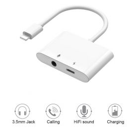 WIWU 2 in 1 Audio Adapter for Lightning to 3.5mm Jack Headphone Cable for iPhone
