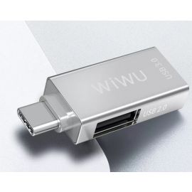 WIWU T02 USB Type-C Hub Zinc Alloy Case - Silver