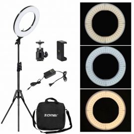 Zomei Premium LED Ring Light 46cm (18-inch), 50W, 3200-5500K White Color & Temperature Control Full Set with Stand and Carry Bag