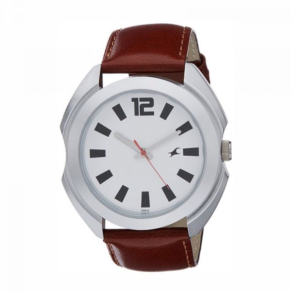 Fastrack Quartz Analog Brown Dial Stainless Steel Strap Watch for Guys-nextbuild.com.vn