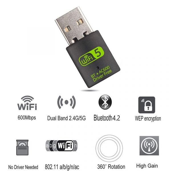 600Mbps Dual-Band WiFi & Bluetooth Adapter Price in Bangladesh